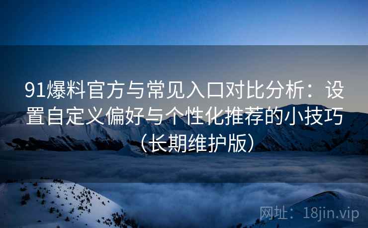 91爆料官方与常见入口对比分析：设置自定义偏好与个性化推荐的小技巧（长期维护版）