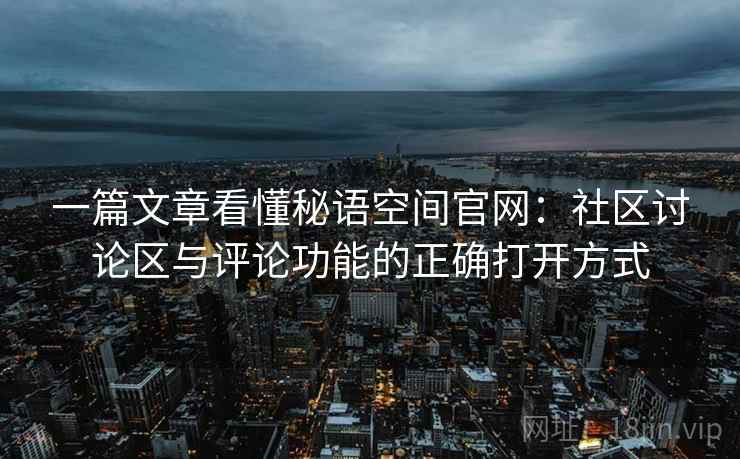 一篇文章看懂秘语空间官网：社区讨论区与评论功能的正确打开方式