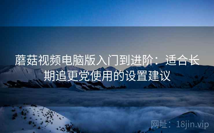 蘑菇视频电脑版入门到进阶：适合长期追更党使用的设置建议