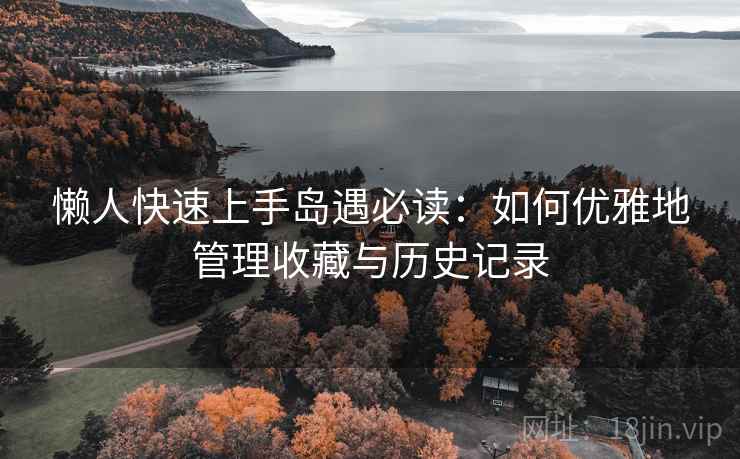 懒人快速上手岛遇必读：如何优雅地管理收藏与历史记录