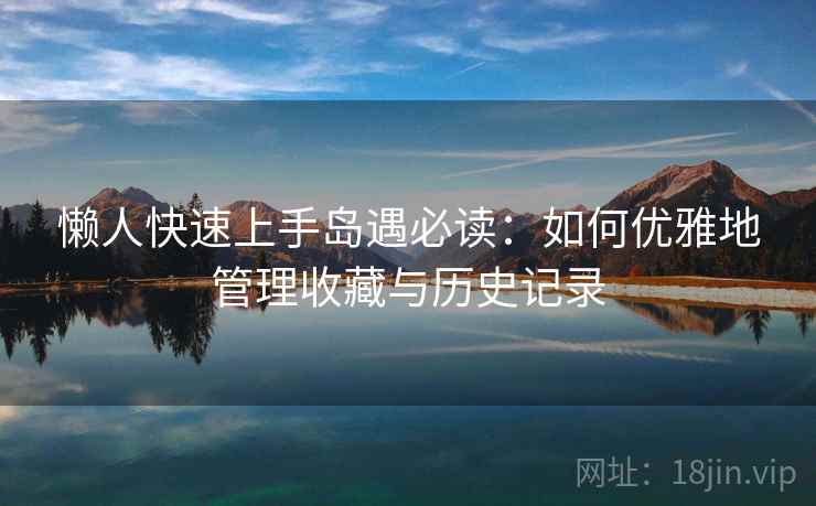 懒人快速上手岛遇必读：如何优雅地管理收藏与历史记录