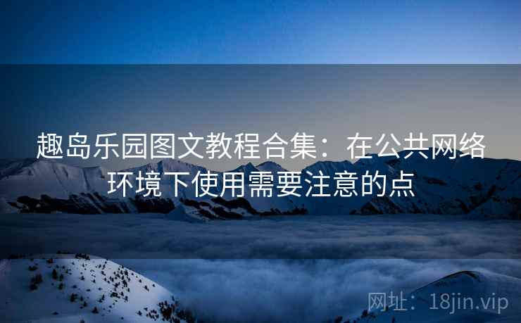 趣岛乐园图文教程合集：在公共网络环境下使用需要注意的点