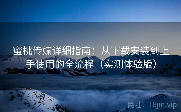 蜜桃传媒详细指南：从下载安装到上手使用的全流程（实测体验版）